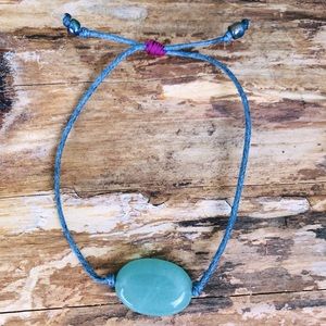 Adventure Gemstone Grey Cotton Cord Bracelet 💚